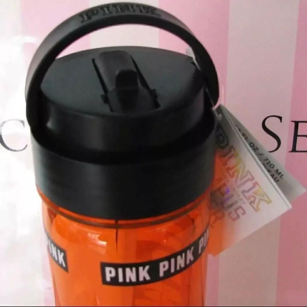 NWT Victorias Secret 2 Pack PINK Campus Water Bottle 24oz w/ bottom compartment